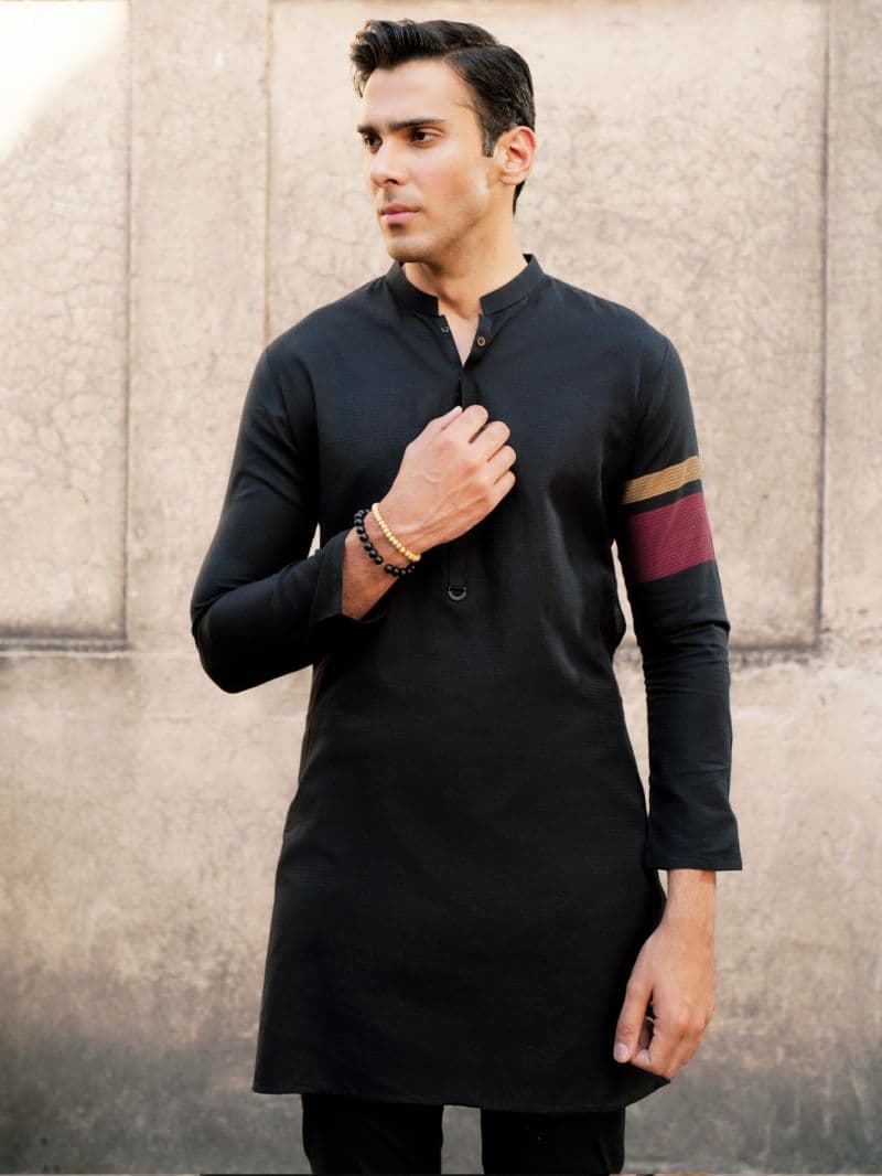 Black Cotton Kurta thumbnail