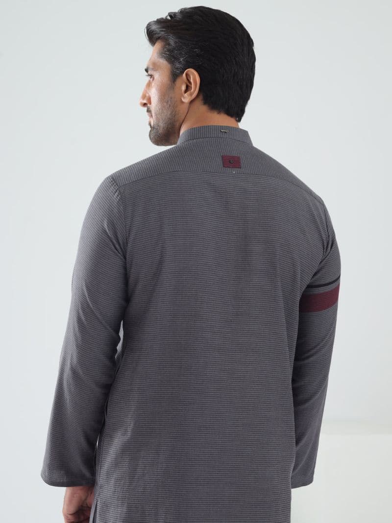 Grey Cotton Kurta thumbnail