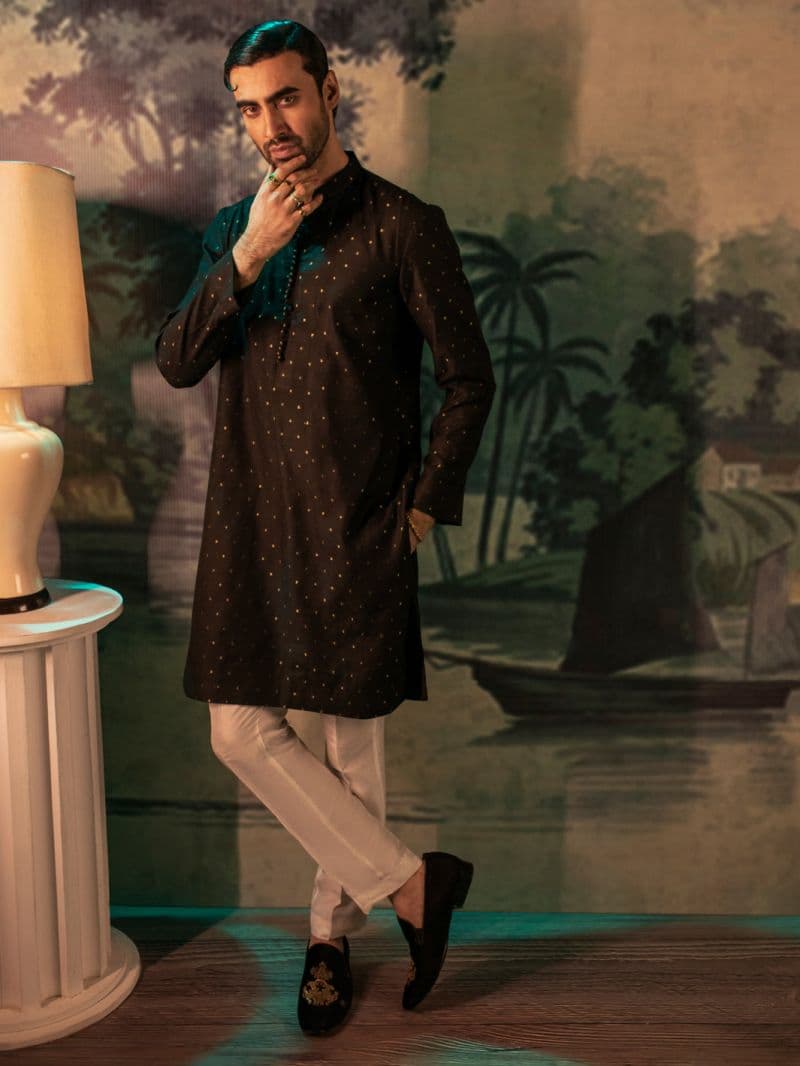 Black Blended Formal Kurta thumbnail