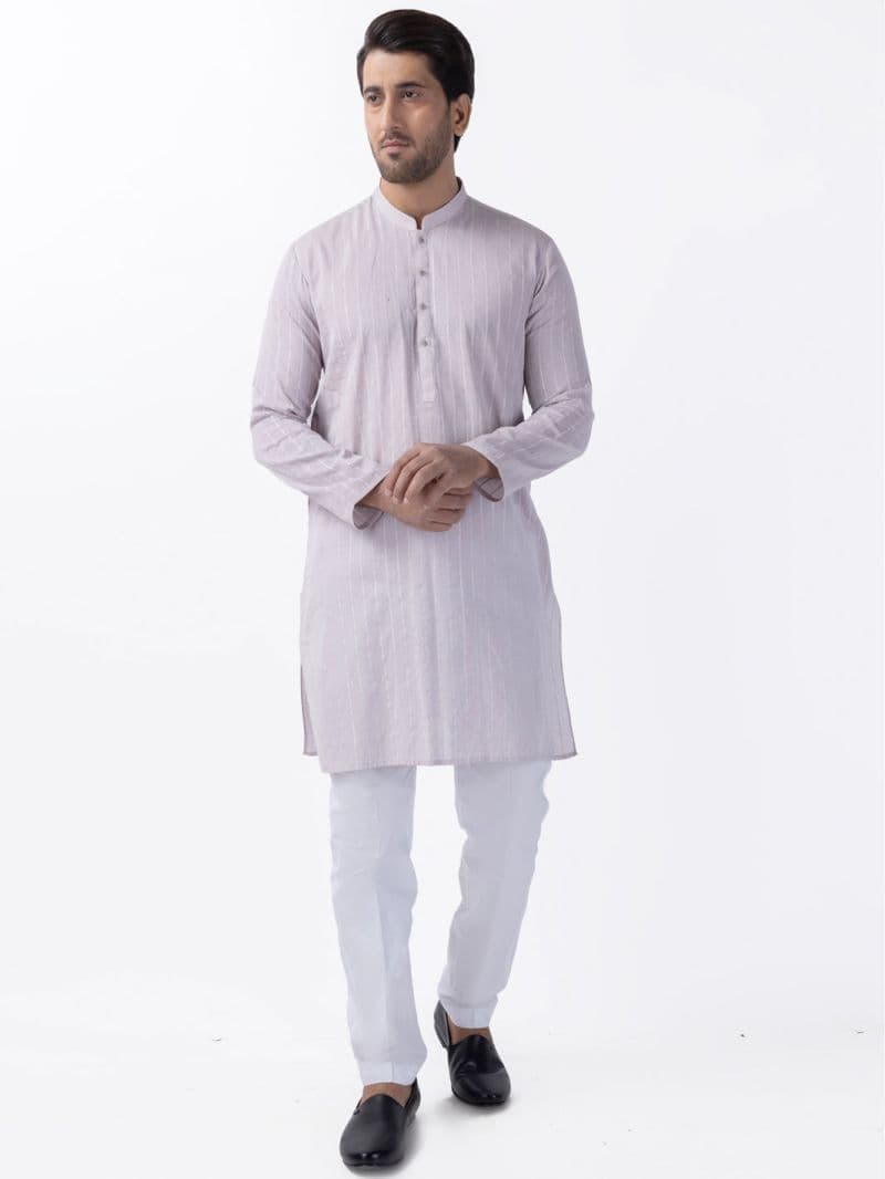 Light Pink Cotton Kurta thumbnail