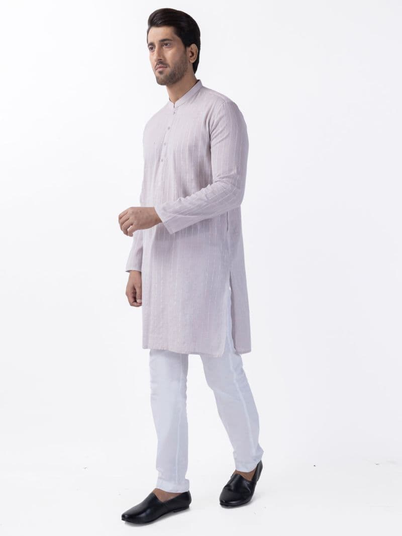 Light Pink Cotton Kurta thumbnail