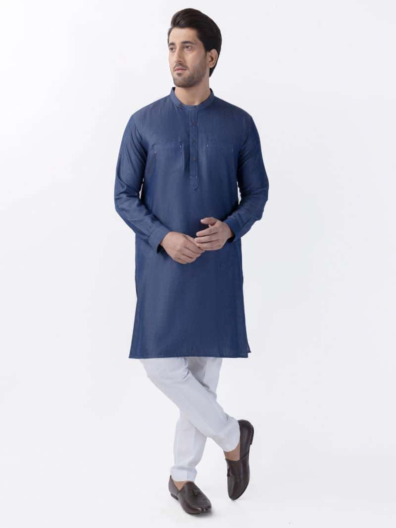 Indigo Blended Kurta