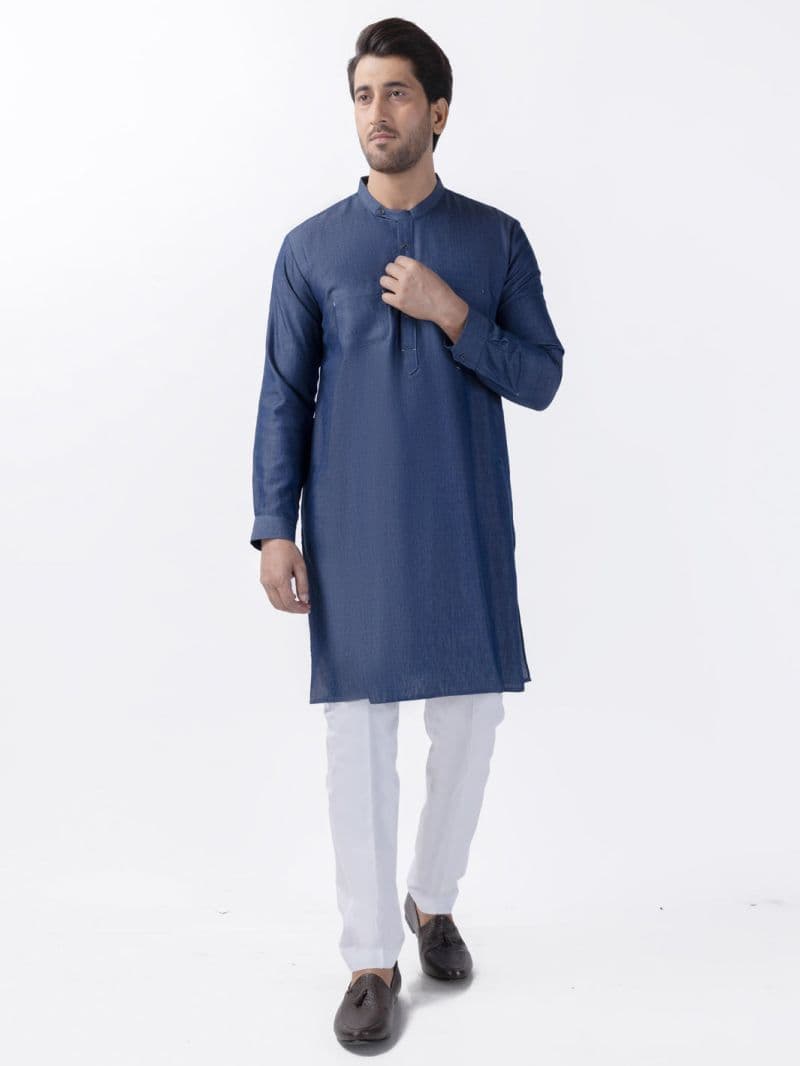 Indigo Blended Kurta thumbnail