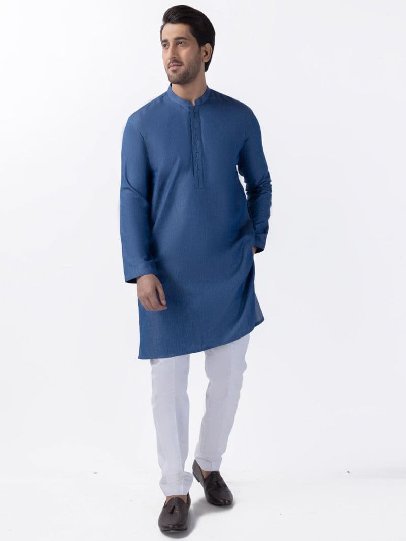 Blue Blended Kurta thumbnail