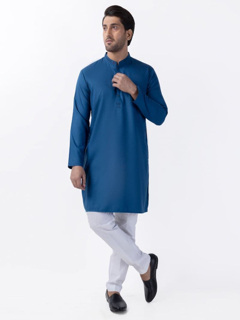 Blue Blended Kurta thumbnail