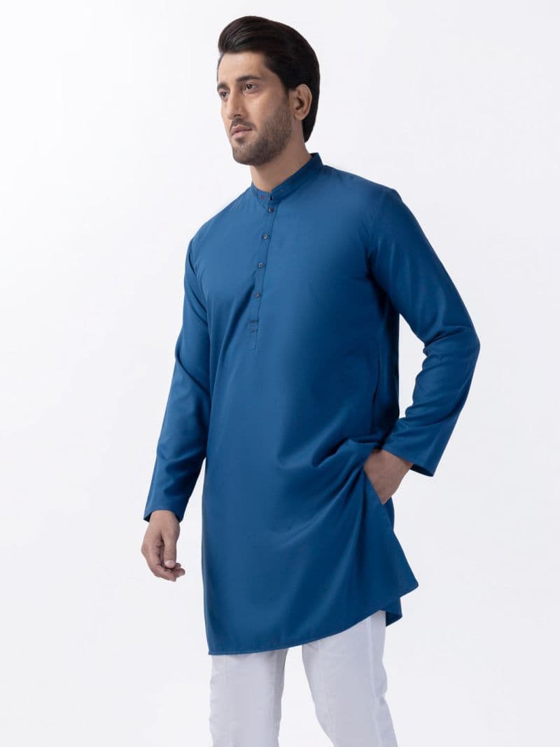 Blue Blended Kurta thumbnail
