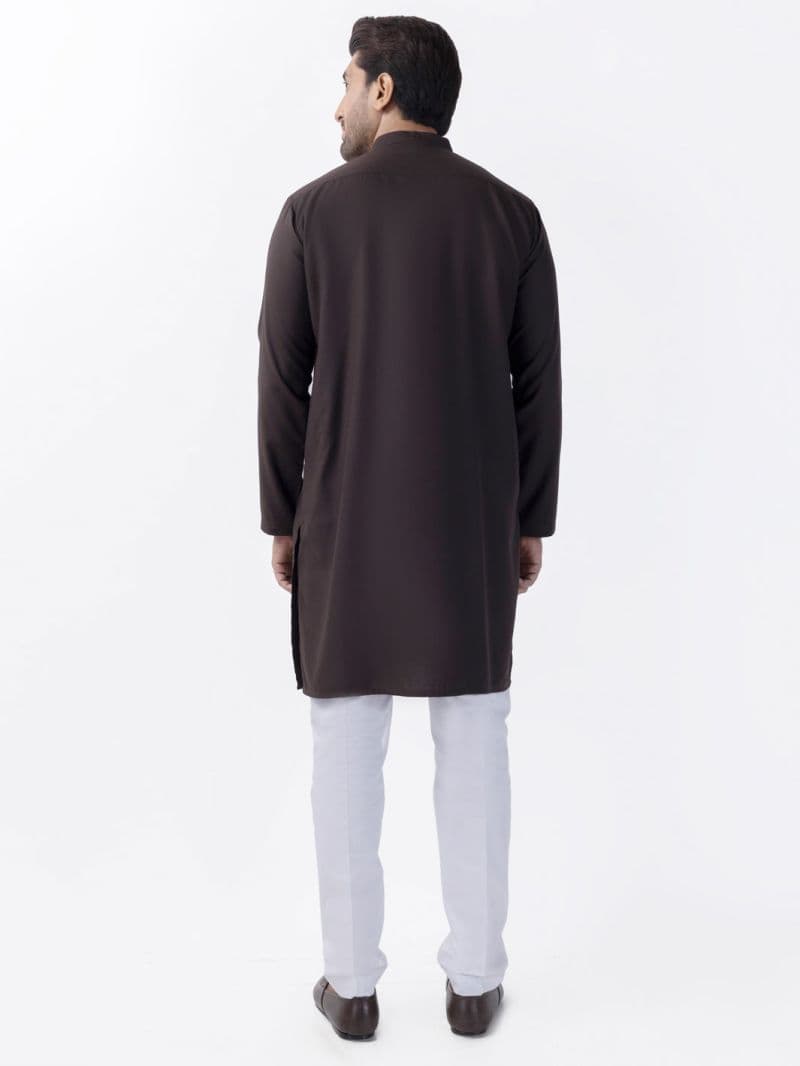 Dark Brown Blended Kurta thumbnail