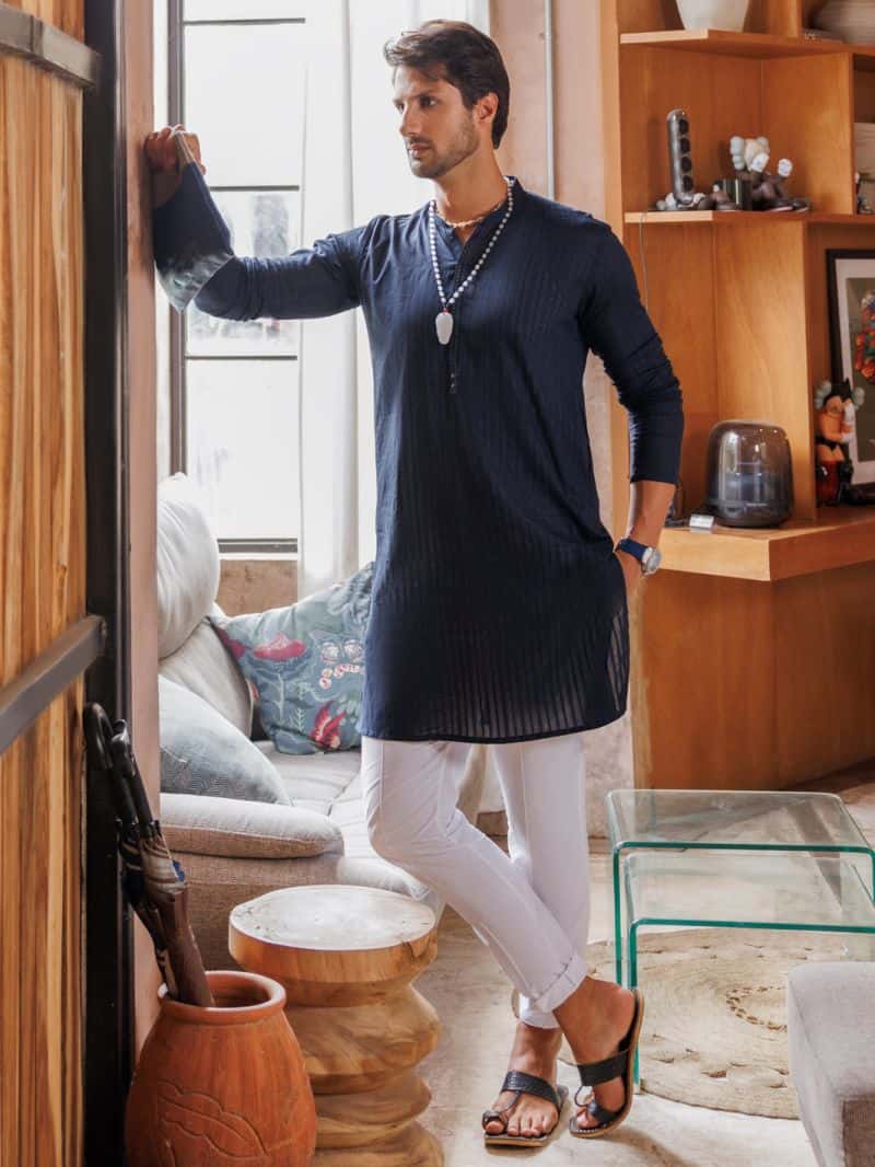 Midnight Blue Cotton Kurta