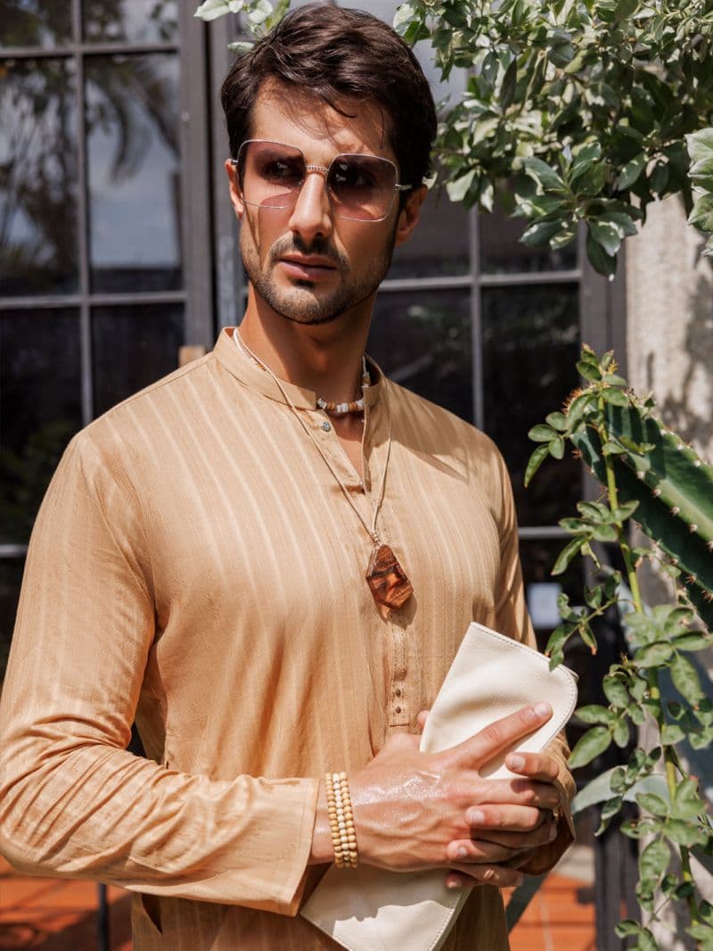 Beige Cotton Kurta thumbnail