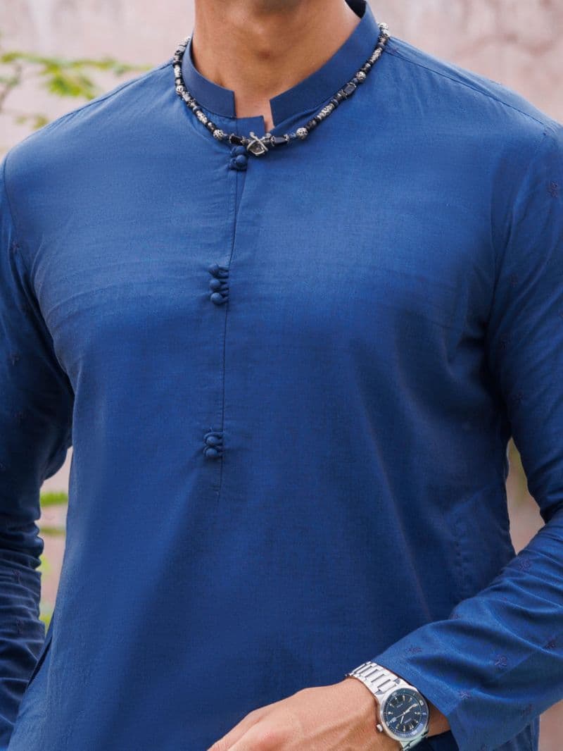 Dark Blue Cotton Kurta thumbnail