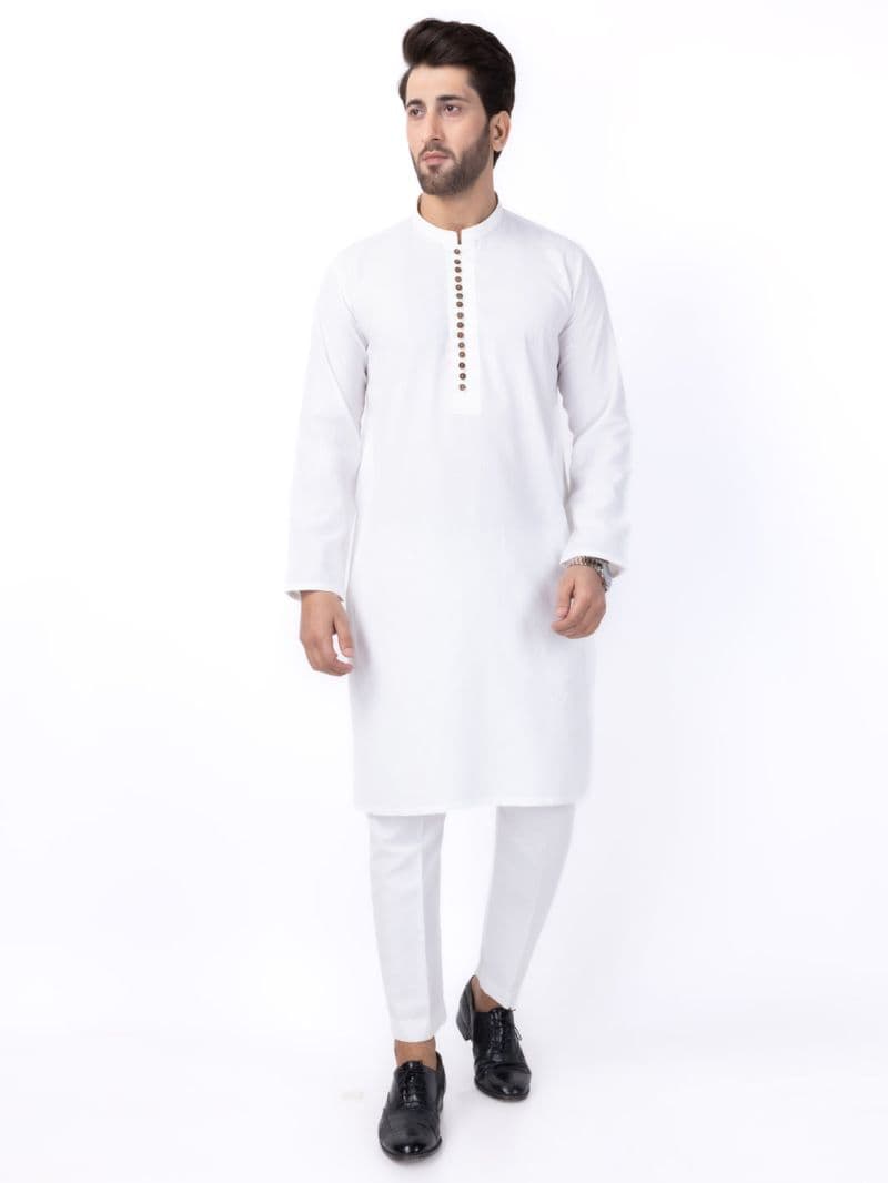 White Blended Kurta thumbnail