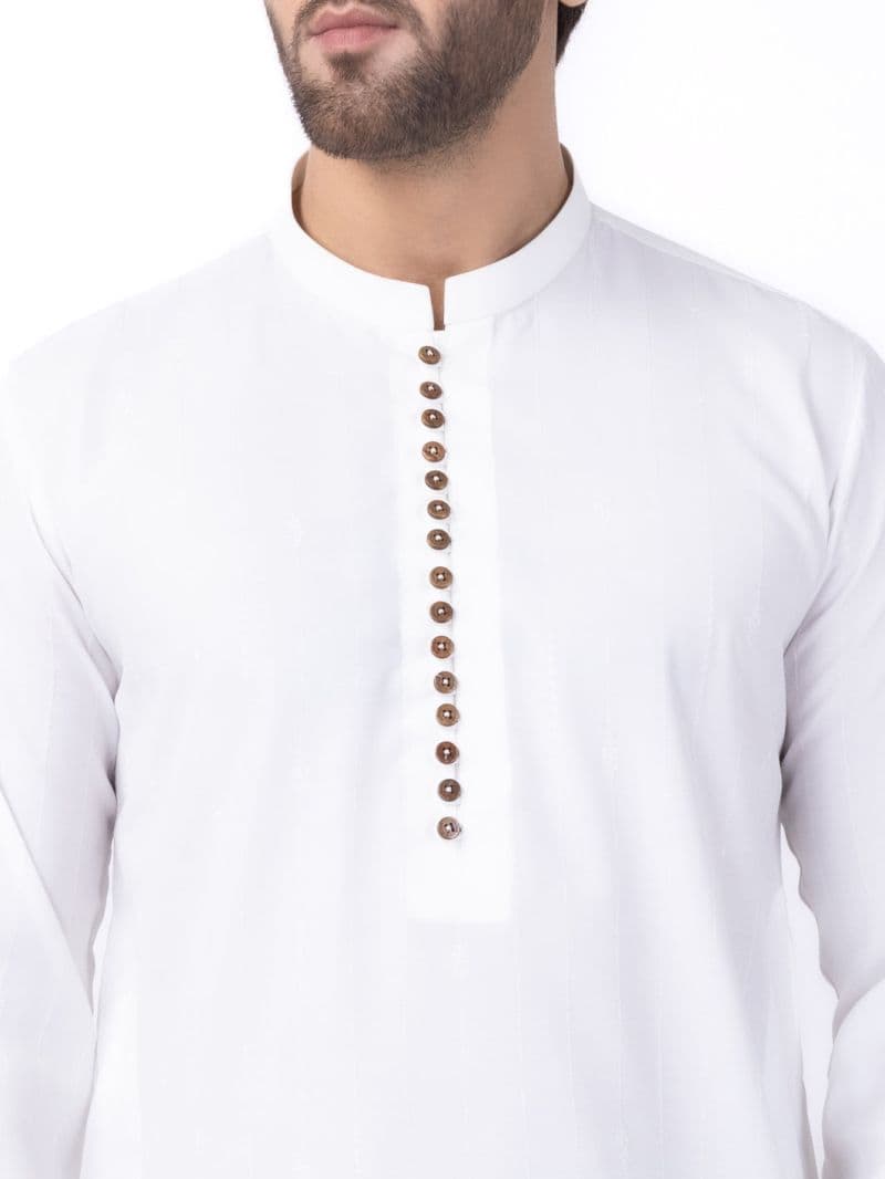 White Blended Kurta thumbnail