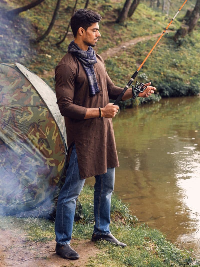 Brown Blended Kurta thumbnail