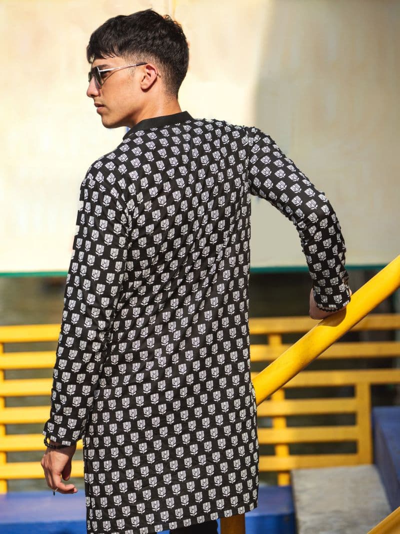 Black Cotton Kurta thumbnail