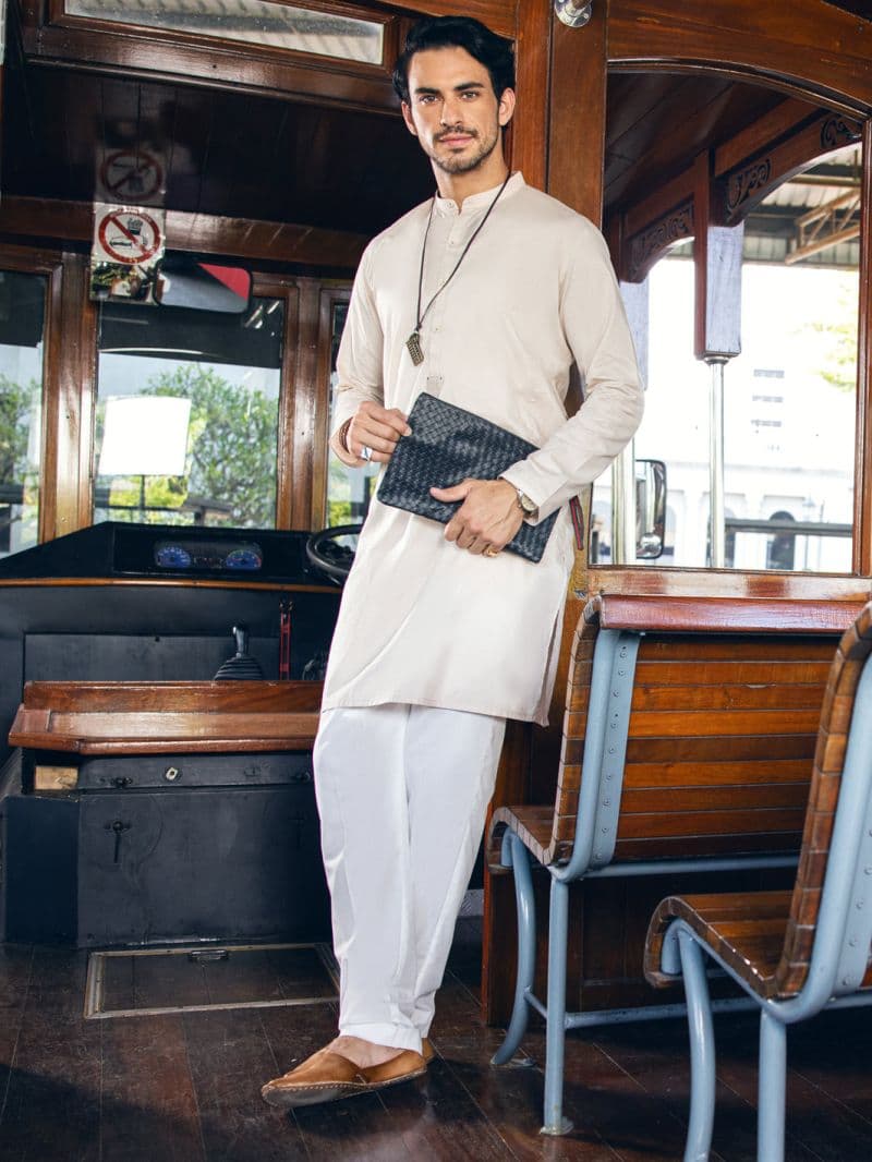 Cream Cotton Kurta thumbnail