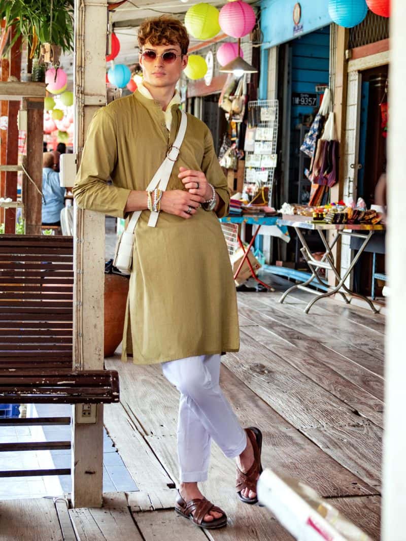 Pistachio Green Cotton Kurta