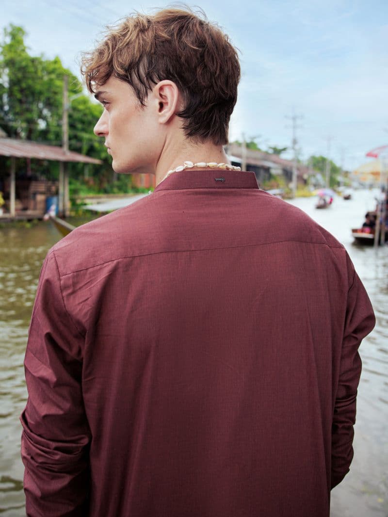 Rust Red Cotton Kurta thumbnail
