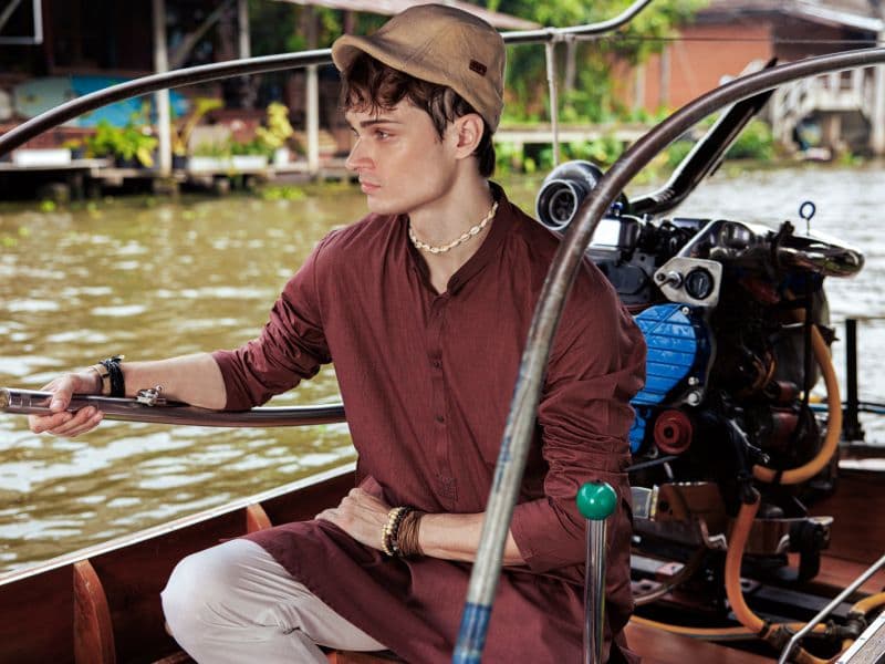 Rust Red Cotton Kurta thumbnail