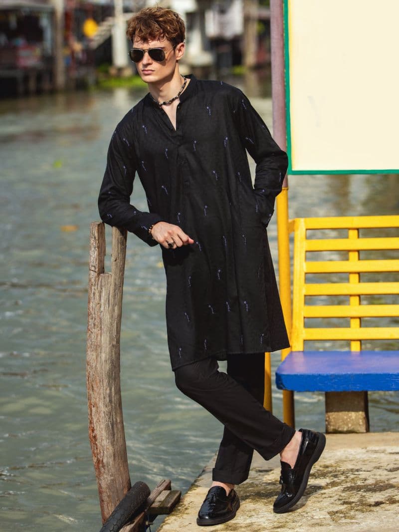 Black Cotton Kurta thumbnail