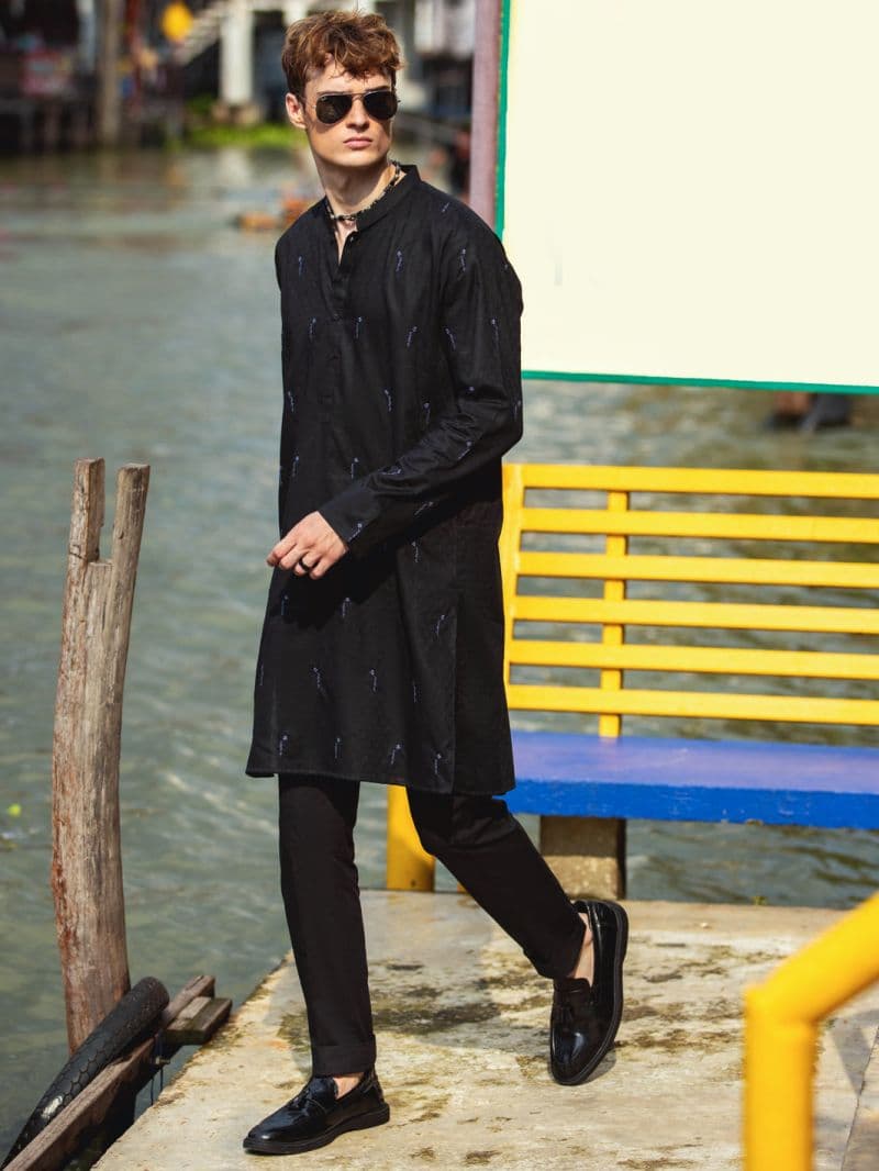 Black Cotton Kurta thumbnail