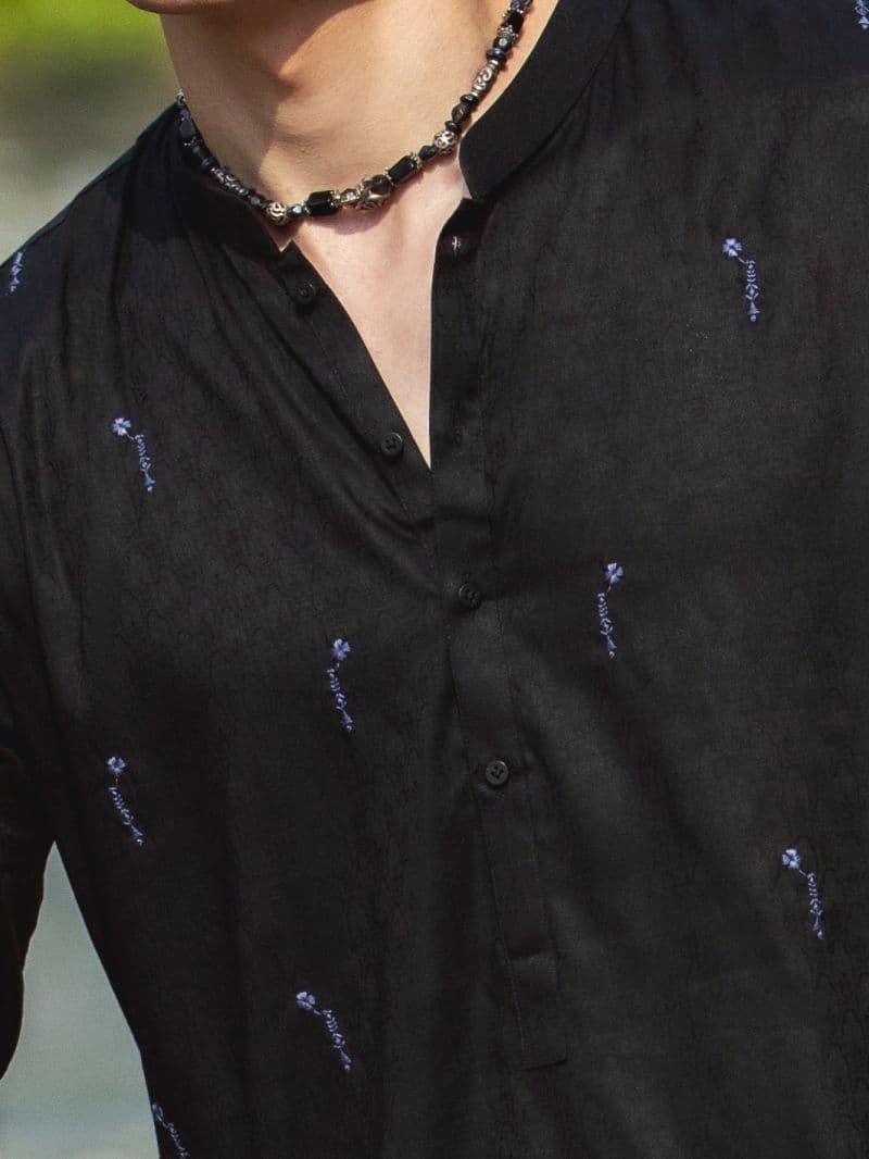 Black Cotton Kurta thumbnail