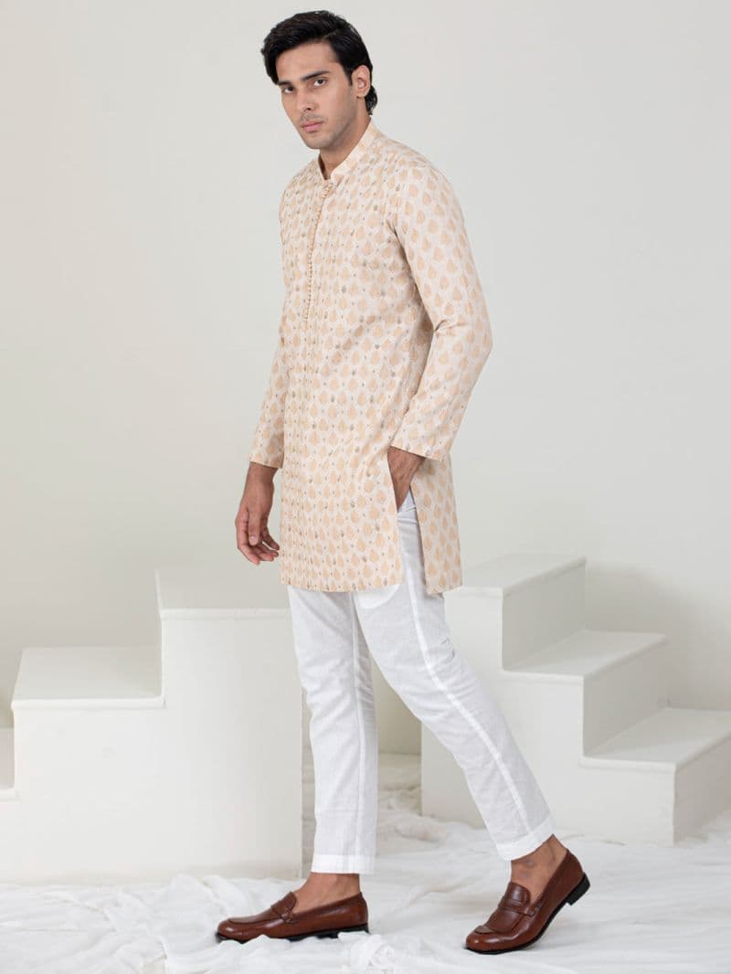 Beige Blended Formal Kurta thumbnail