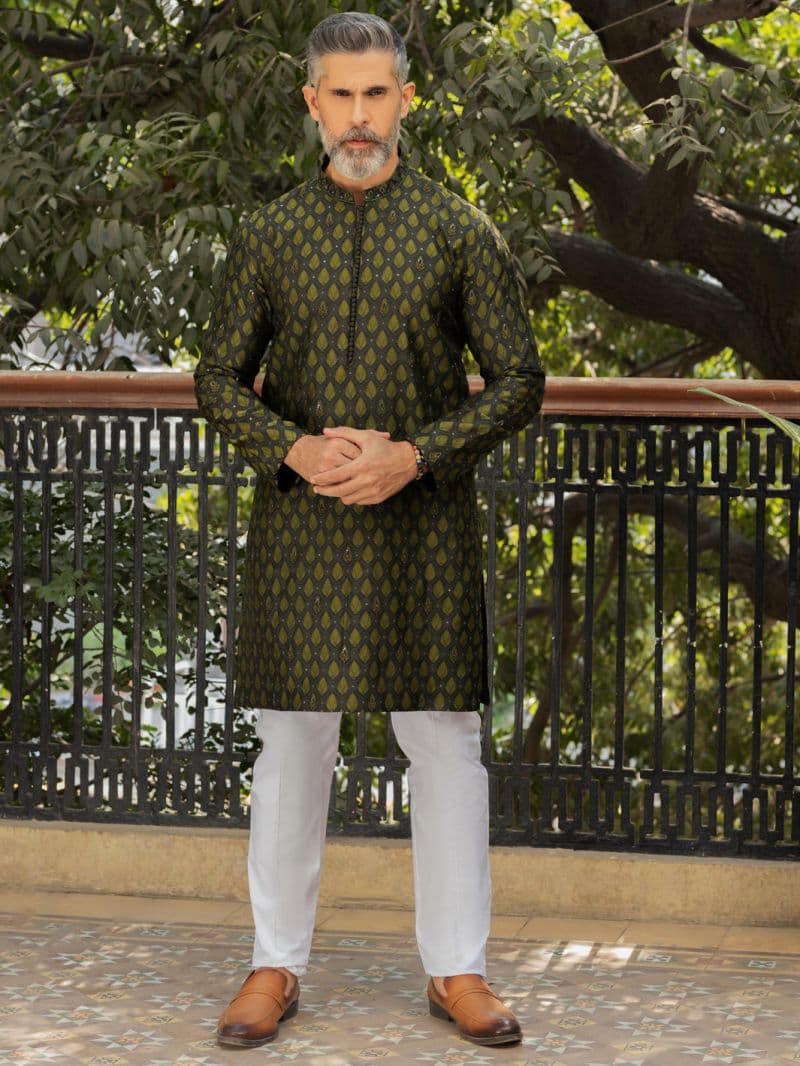 Green Blended Formal Kurta thumbnail