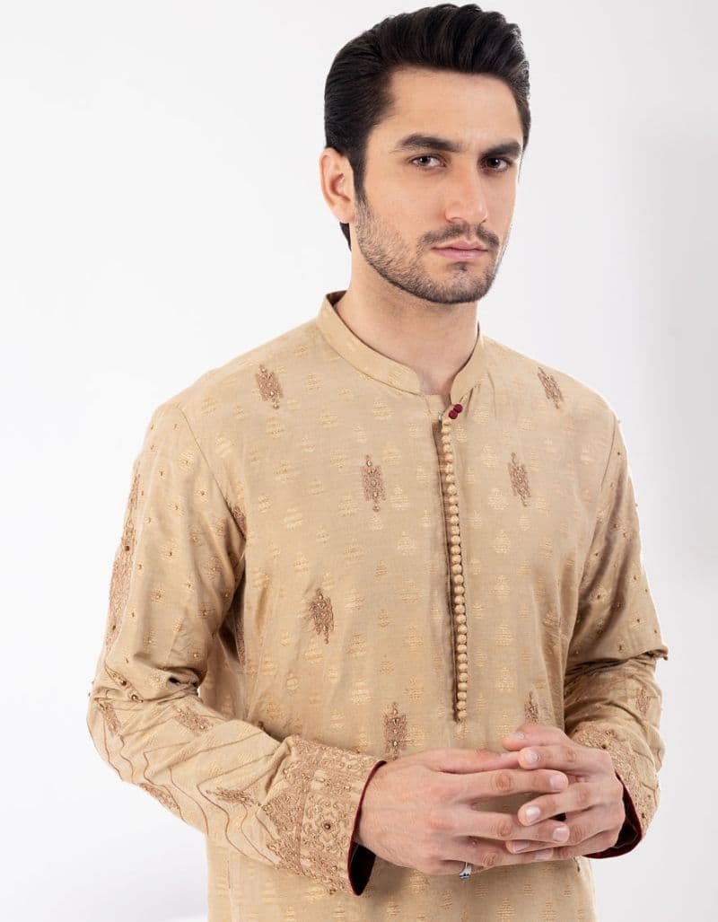 Beige Blended Formal Kurta thumbnail