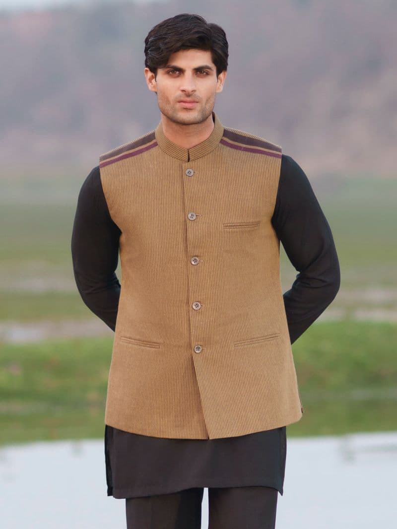 Mustard Cotton Cut & Sew Waistcoat thumbnail