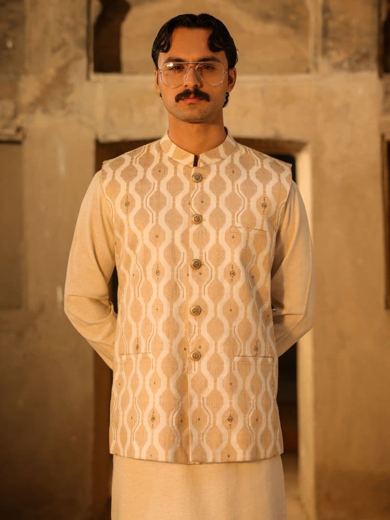 Beige Semi-Formal Waistcoat thumbnail