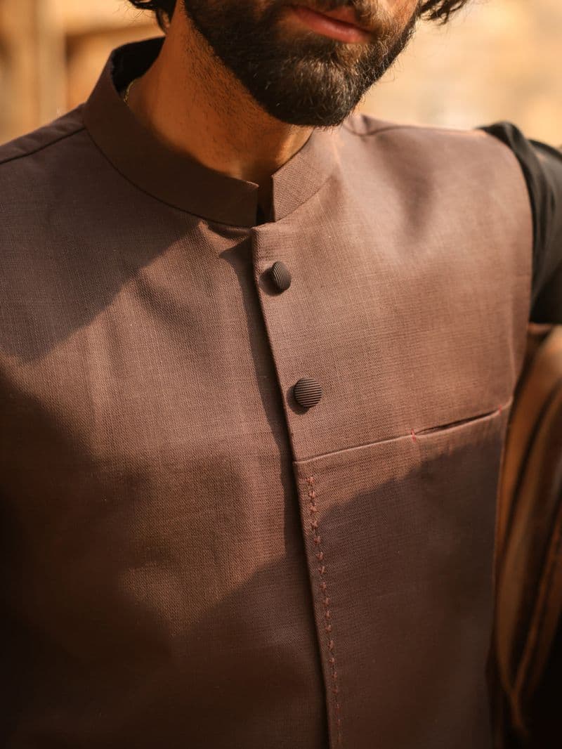 Brown Cotton Waistcoat thumbnail