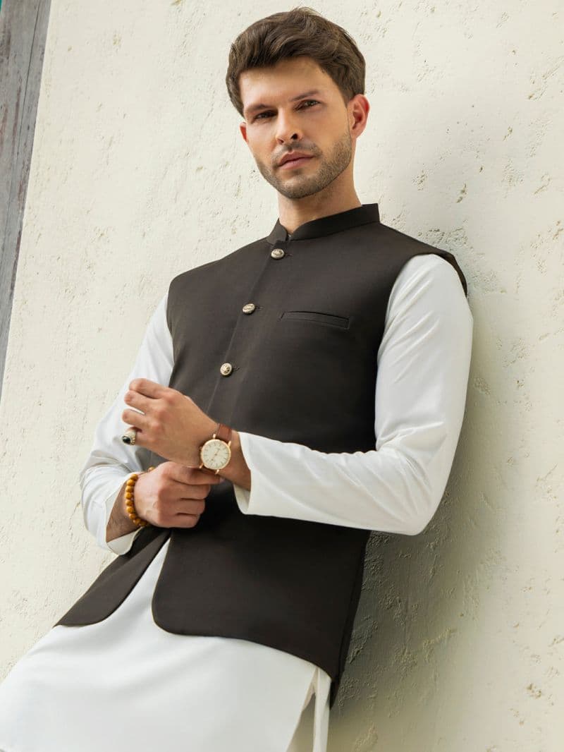Dark Brown Blended Waistcoat thumbnail