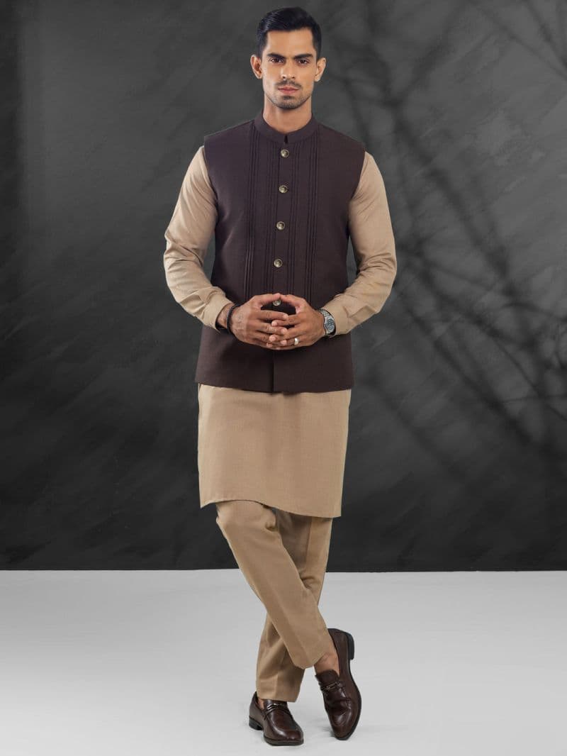 Dark Brown Blended Waistcoat thumbnail