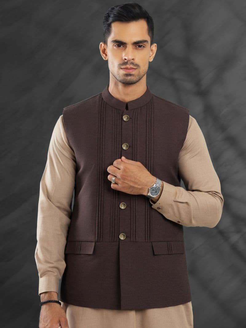 Dark Brown Blended Waistcoat thumbnail