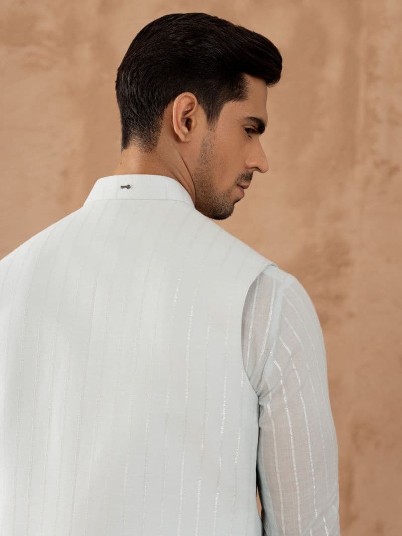 Sky Blue Cotton Waistcoat thumbnail