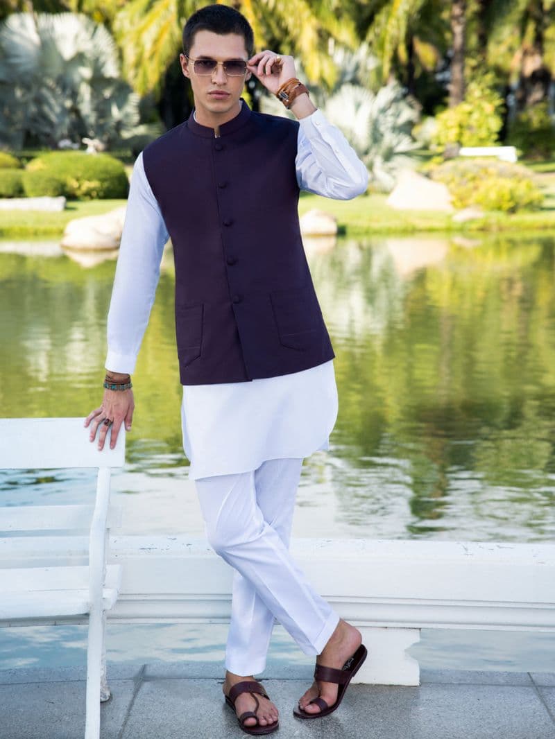 Maroon Blended Waistcoat thumbnail