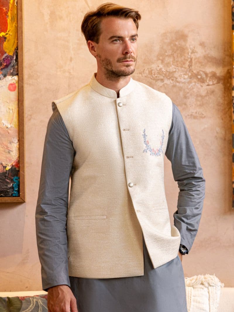 Off White Blended Waistcoat thumbnail