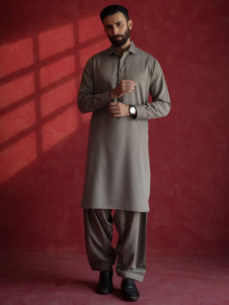 Light Brown Kameez Shalwar thumbnail
