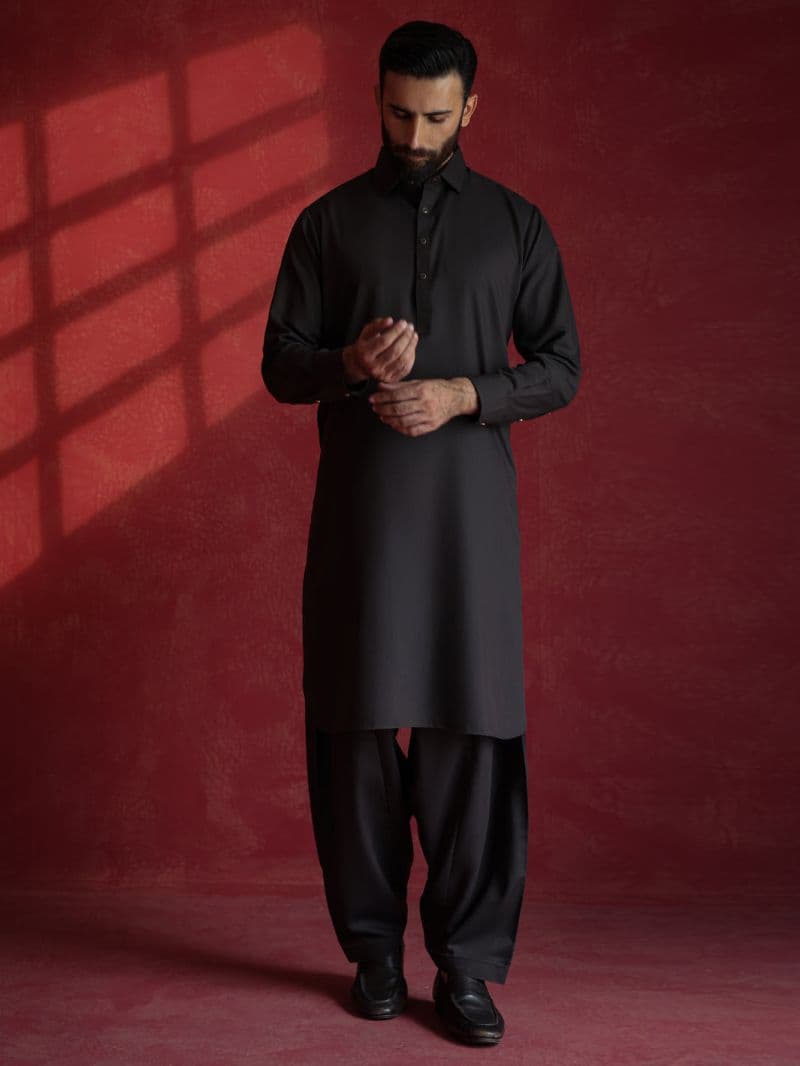 Dark Brown Kameez Shalwar thumbnail
