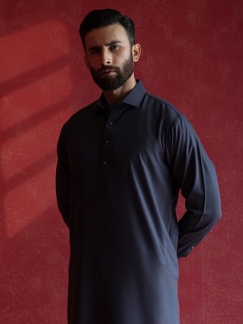 Dark Grey Kameez Shalwar thumbnail