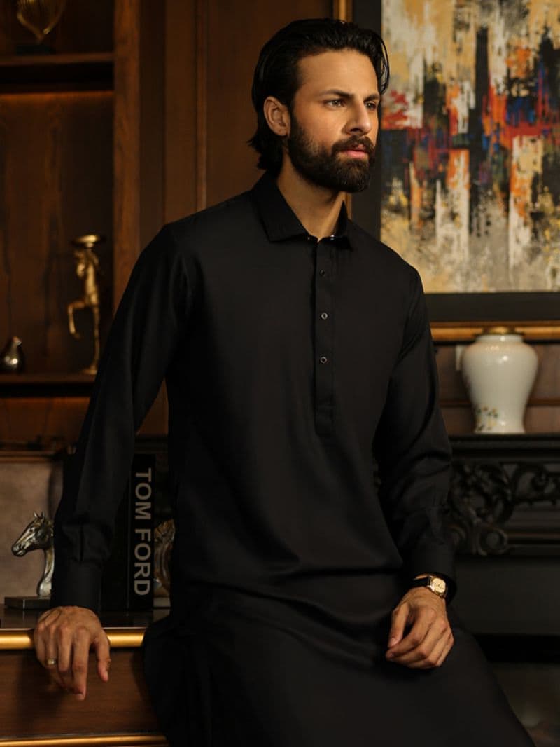 Navy Blue Cuts & Sew Kameez Shalwar thumbnail