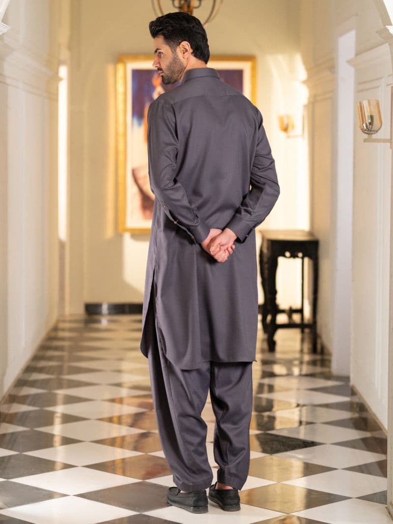 Grey Cut & Sew Kameez Shalwar thumbnail