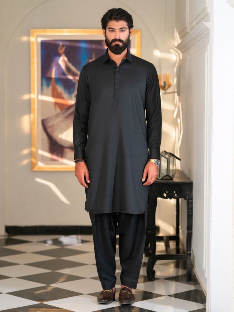 Black Cut & Sew Kameez Shalwar thumbnail