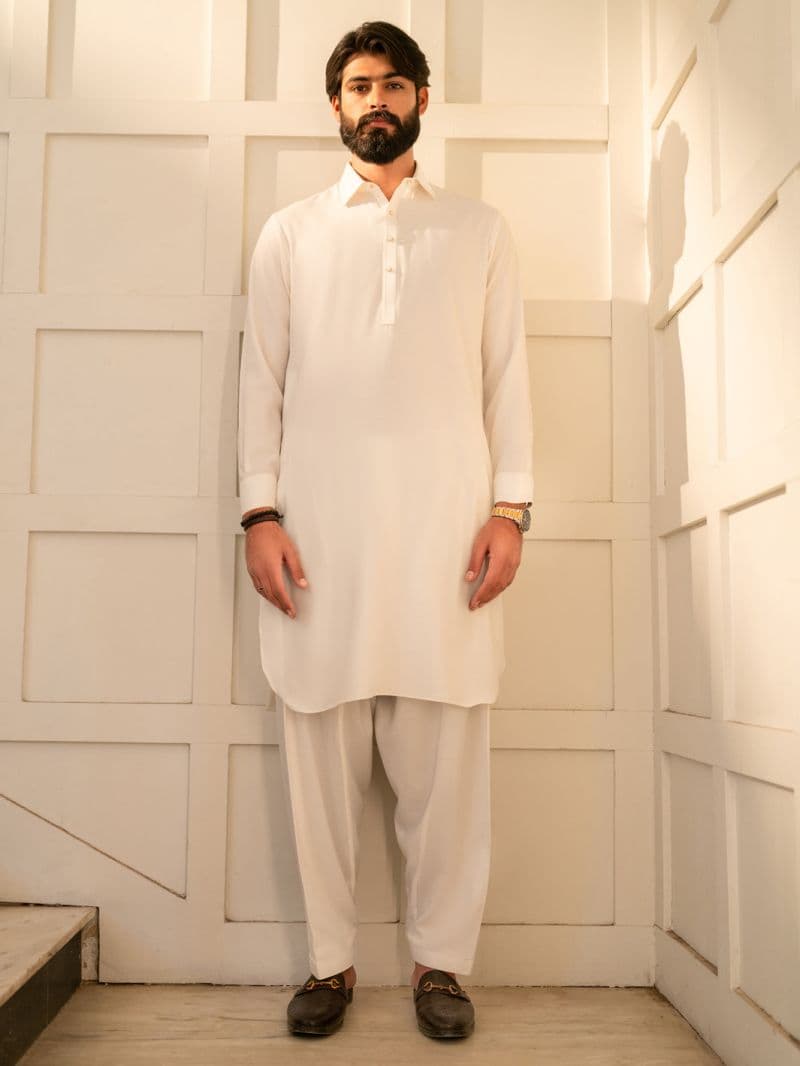 White Cut & Sew Kameez Shalwar thumbnail