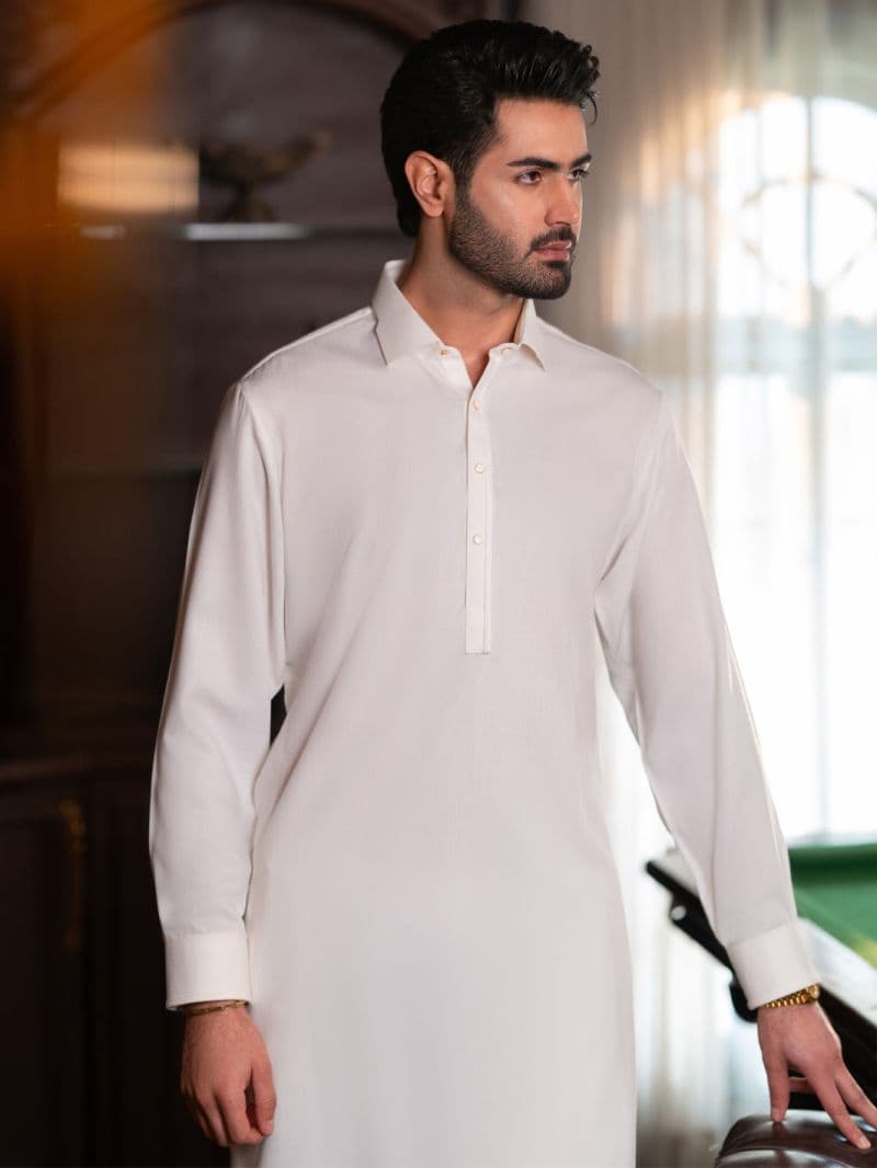 White Plain Kameez Shalwar thumbnail