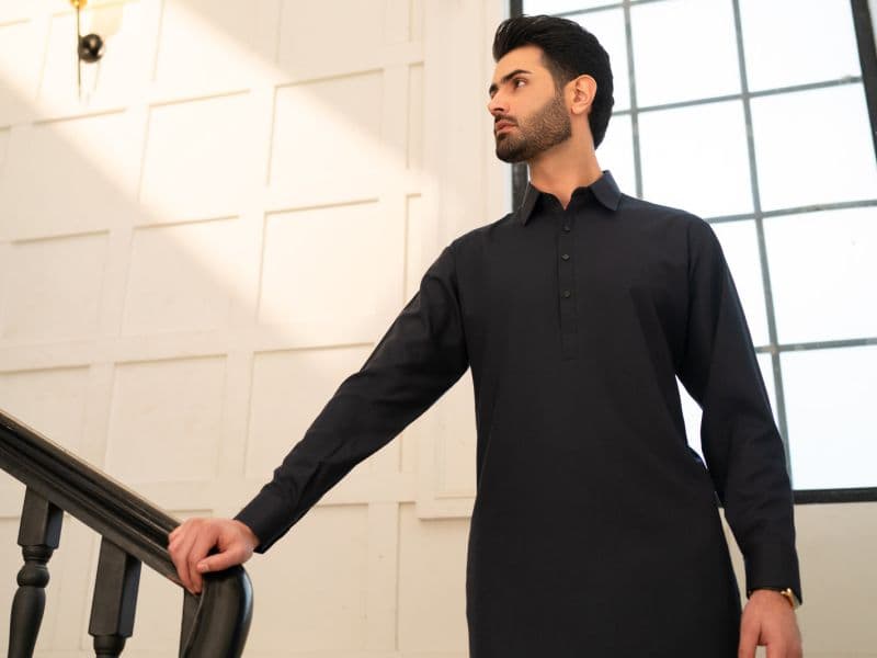Midnight Blue Cut & Sew Kameez Shalwar thumbnail