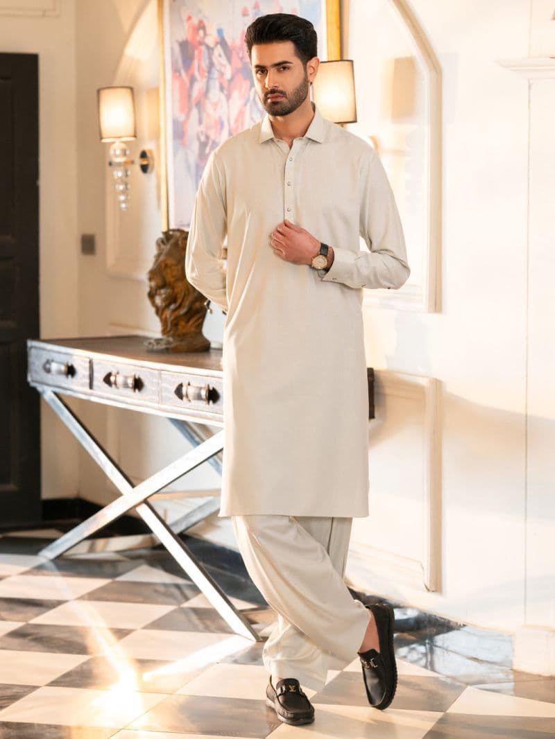 Ice Blue Cut & Sew Kameez Shalwar thumbnail