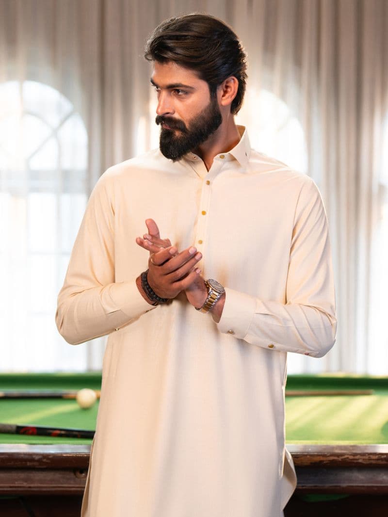 Cream Cut & Sew Kameez Shalwar thumbnail