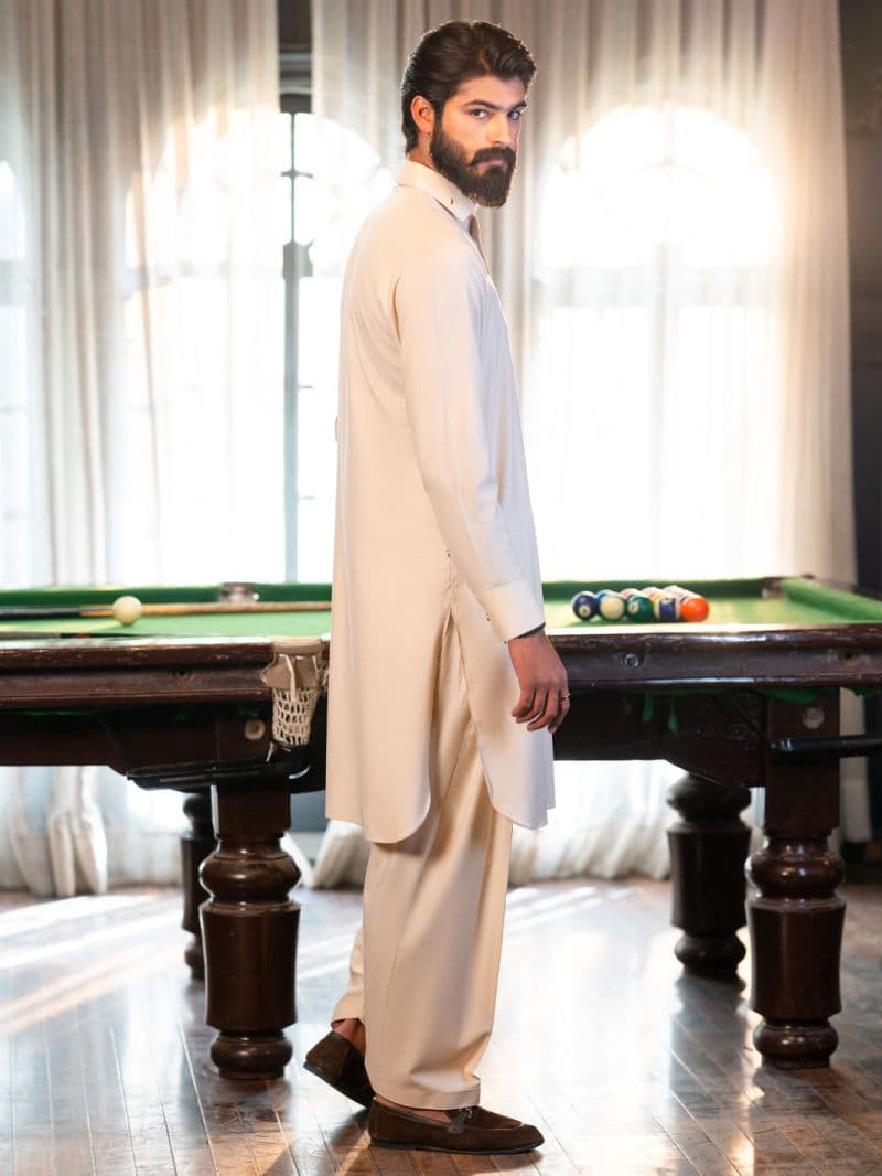 Cream Cut & Sew Kameez Shalwar thumbnail
