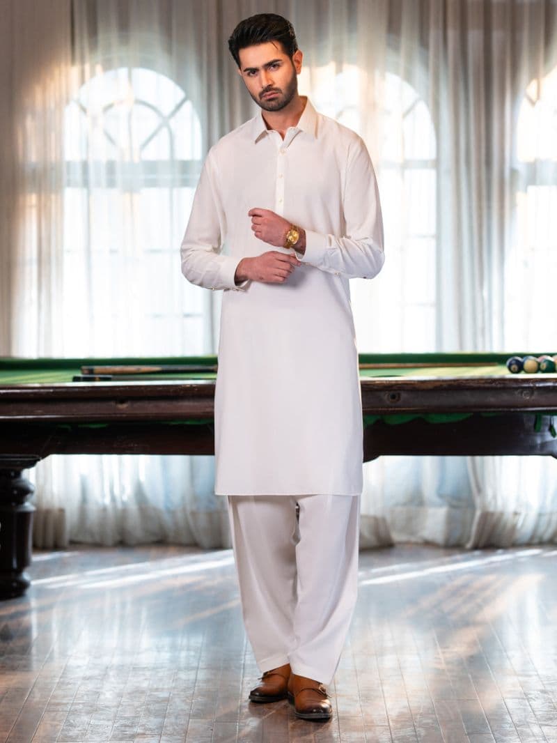 White Cut & Sew Kameez Shalwar thumbnail